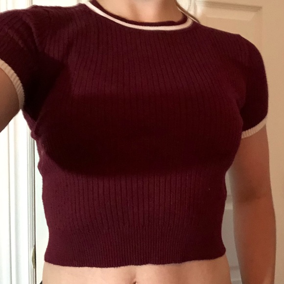 Tops - Burgundy Crop Top
